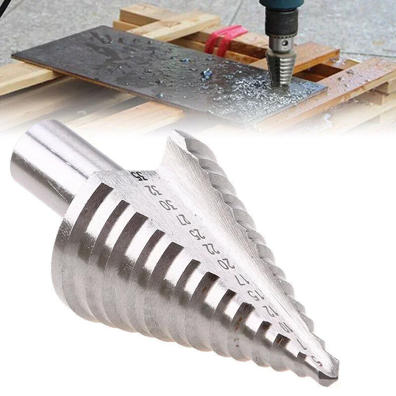 13 Steps Step Drill Bit Titanium High Speed Steel Cutter 5/7/10/12/15/17/20/22/25/27/30/32/35mm Cone Drills Hole Cutting Tools