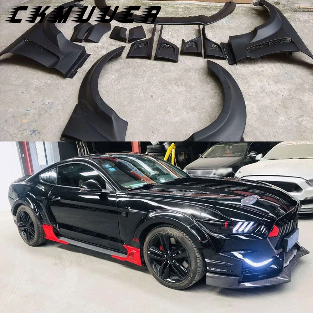 

CKMUUER автомобильный передний бампер спойлер для губ задний диффузор боковые брови комплекты кузова аксессуары для Ford Mustang Coupe 2015-2017
