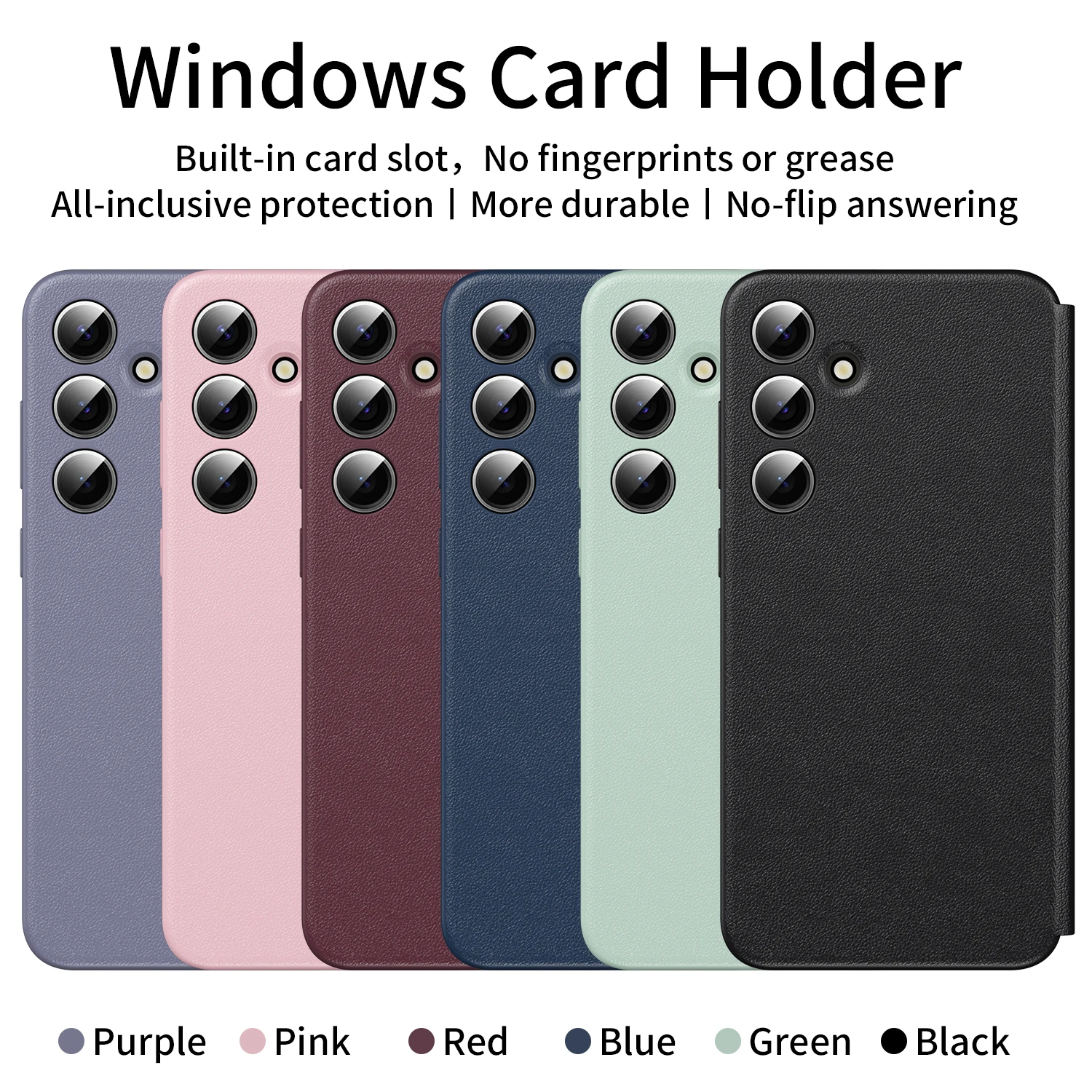 

Case For Samsung Galaxy S25 S24 Ultra S23 S22 S23 FE A55 A56 Luxury Smart Window Leather Wallet Card Slot Flip Cover Shockproof