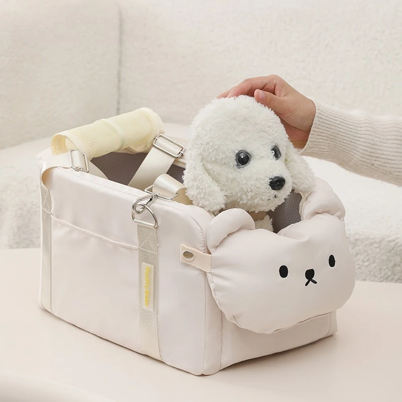 Transportín portátil transpirable para perros y gatos, viaje en coche - imagen 3