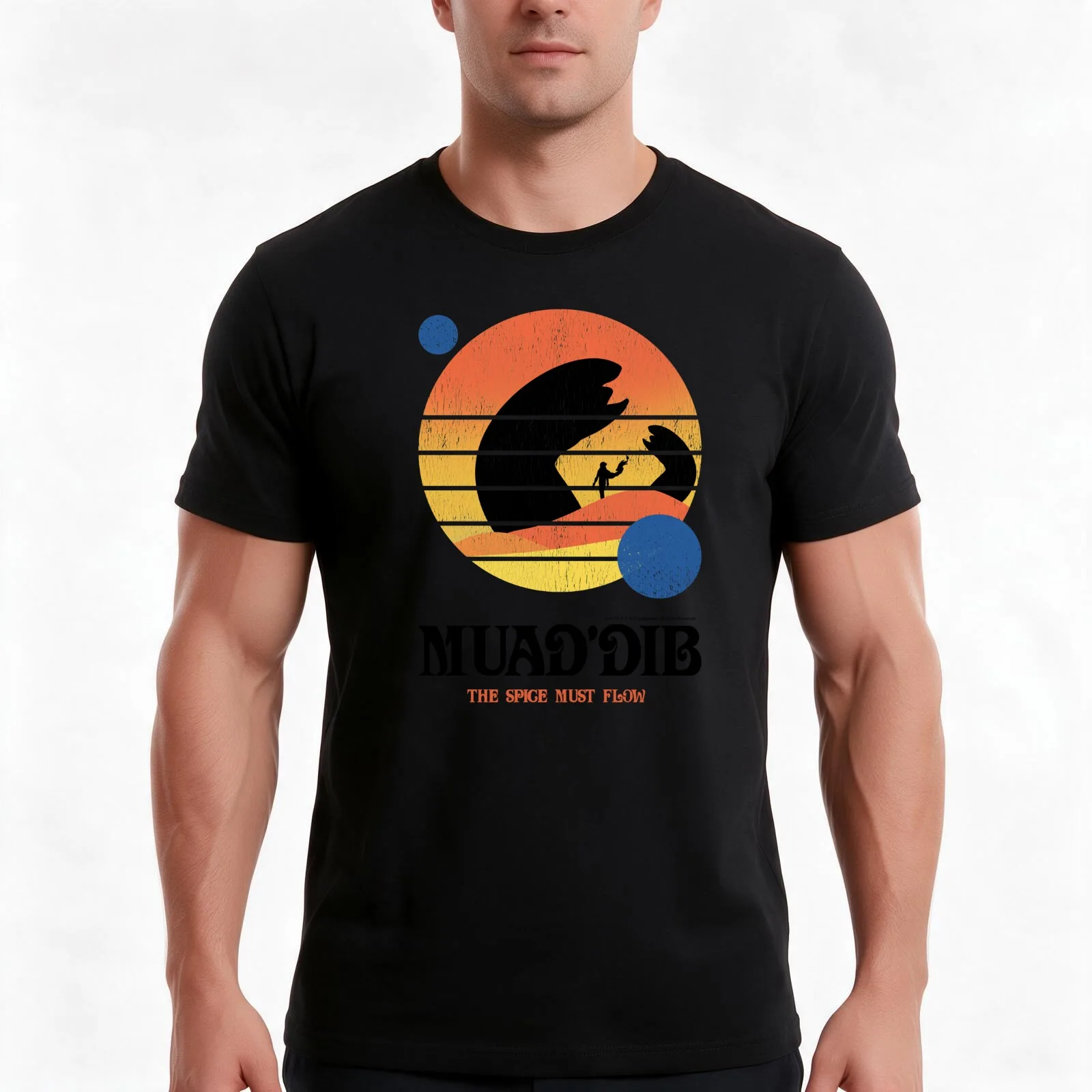 Muaddib, The Spice Must Flow, Vintage Arrakis T-Shirt, Summer Casual Cotton Tee, Oversized Streetwear Tops, Unisex Men Women