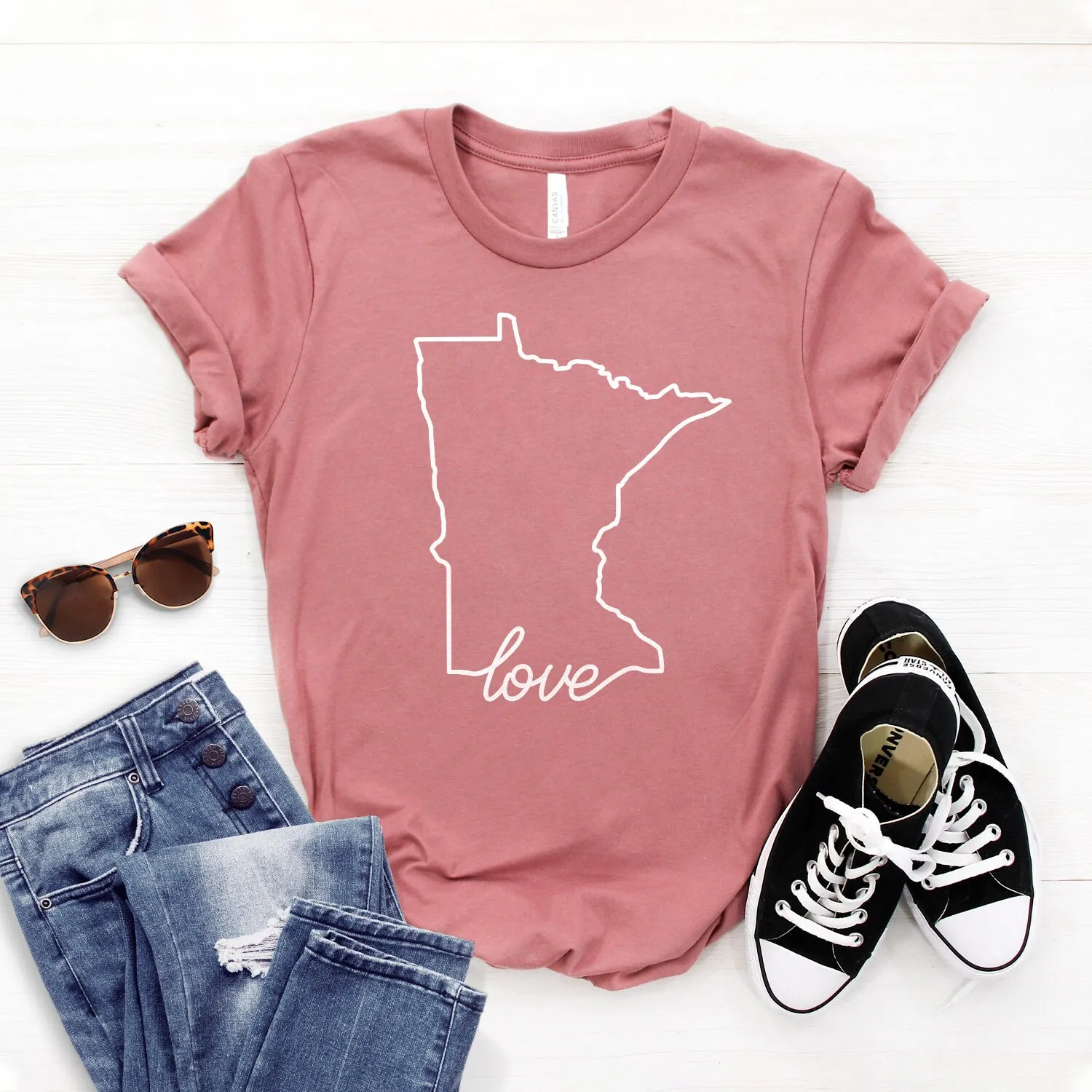 مينيسوتا هوم تي شيرت أرض 10000 بحيرة الحب S Mn Idea Midwest Pride