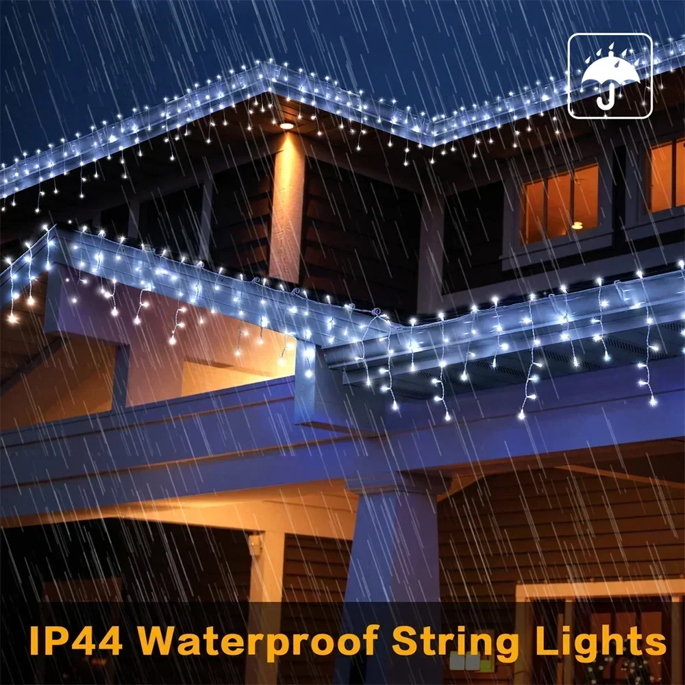 3M-40M Waterproof Outdoor Christmas Light Led Curtain Icicle String Lights Street Garden House Mall Eaves Decorative Lights