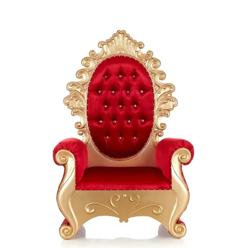 For Christmas Indoor Living Room Decoration Luxury High Quality Fiberglass Santa Throne Chair