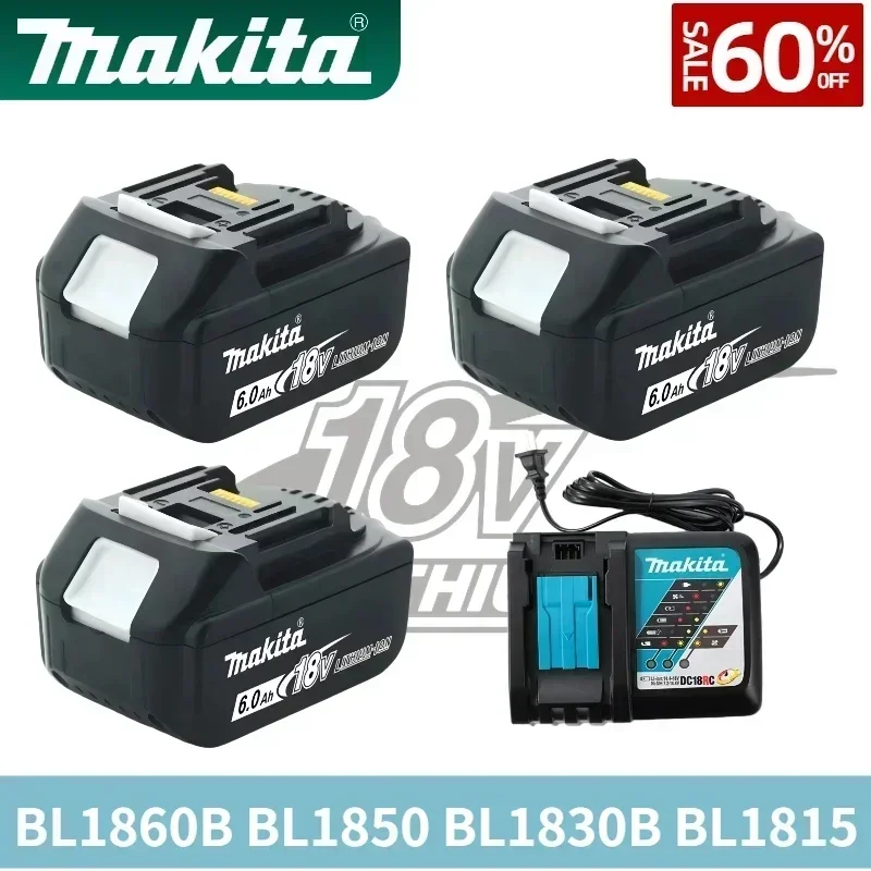 

18V 6.0Ah Powerful Replaceable For Makita 18v Battery BL1815 BL1860 BL1850B BL1830b Series Battery Replacement Battery