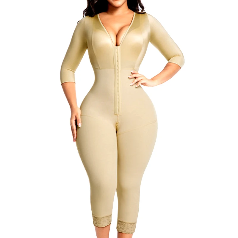 Long Shapewear Full Body Shaper Fajas Colombian Girdle High Compression Bodysuit Postoperative Postpartum Lipo Arm Slimmer Strap