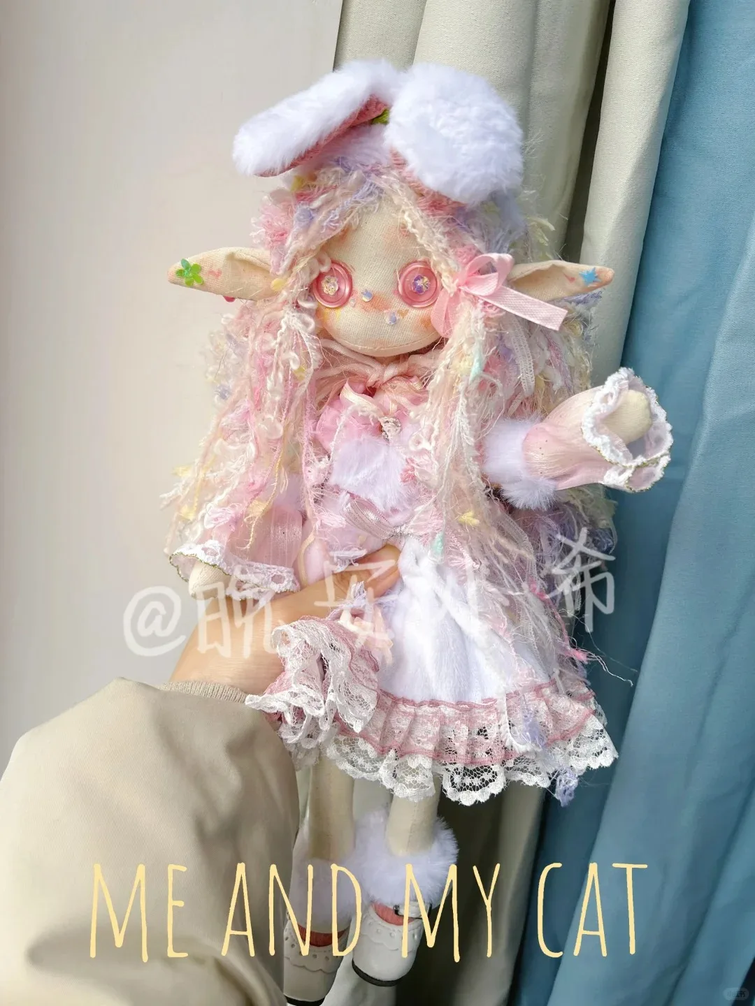 

Soft Bunny Button Doll Ghost Mum Doll Hand Sewn Doll Special Gift Customised