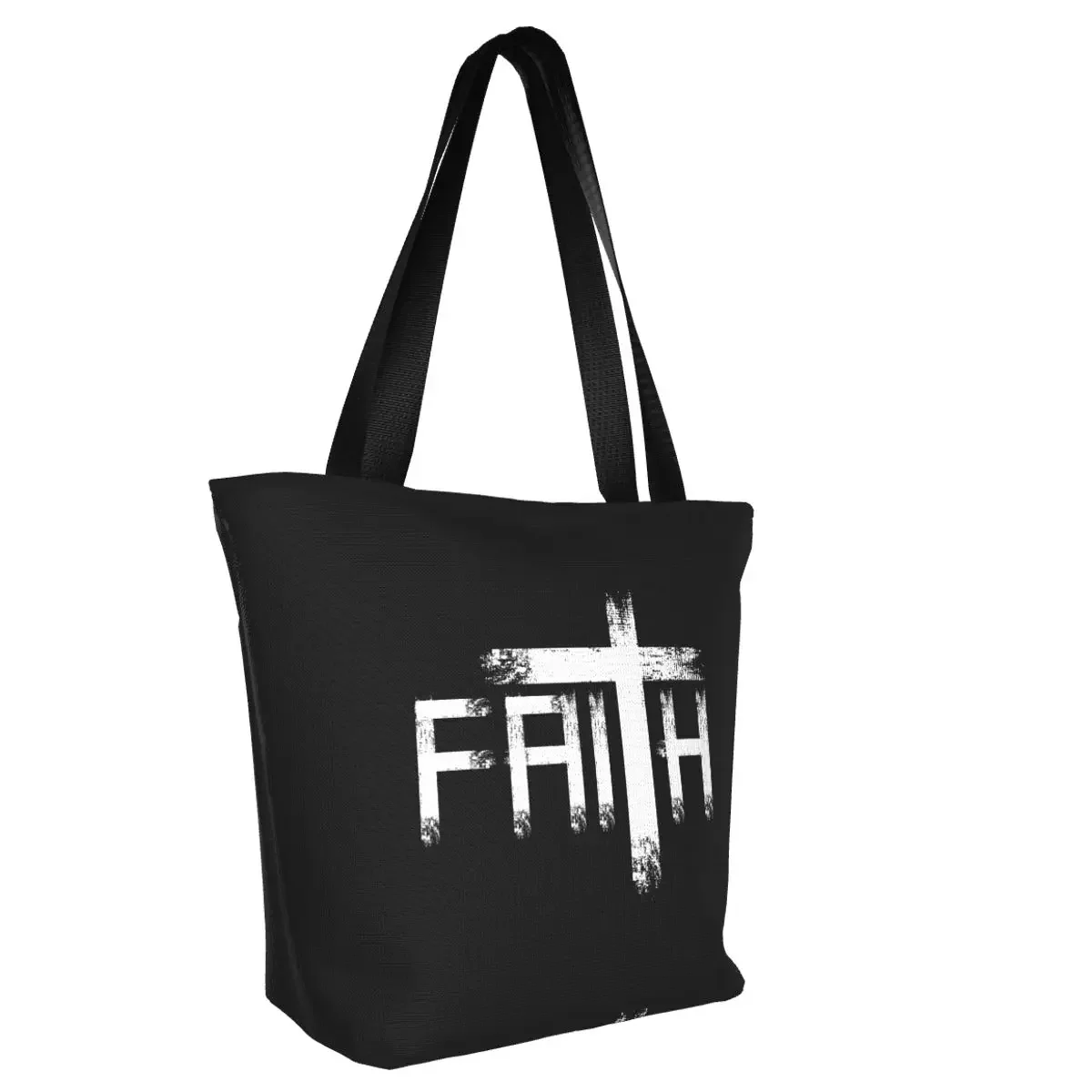 Custom God Preacher Believer Christian Shopping Canvas Bags Women Grocery Faith Christianity Religious Tote Shopper Bags