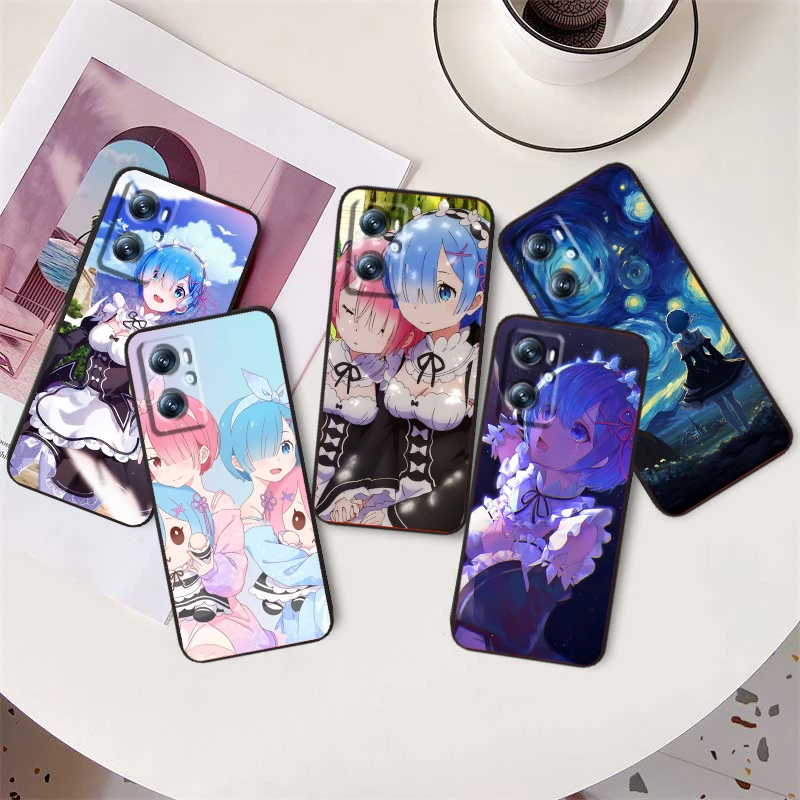 Anime Cool Cute R-Rem For OPPO Find X6 X5 X3 A54S A5 A94 A16 A53S A57 A74 A72 A98 A78 A96 A9 5G Black TPU Phone Case