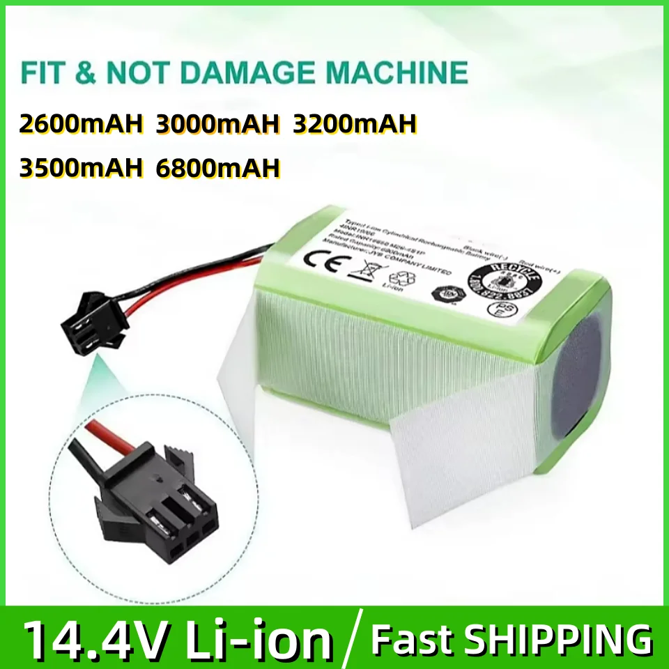 14.4V 2600mAh Replacement Battery for Conga Excellent 990 1090 1790 1990 Deebot N79S N79 DN622 Robovac 11 Tesvor
