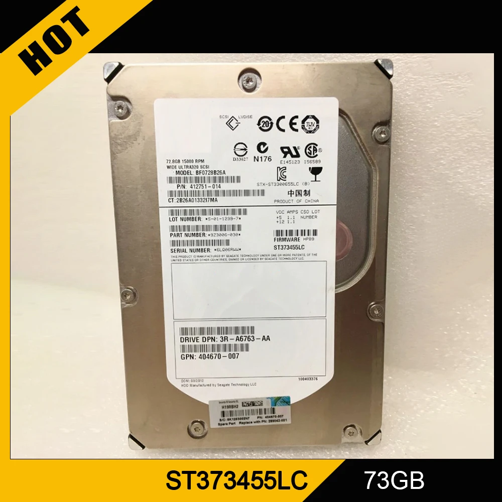 ST373455LC HDD For Seagate Hard Disk 73GB Ultra U320 SCSI 15K.5 80Pin 15000RPM 73G Server Hard Drive