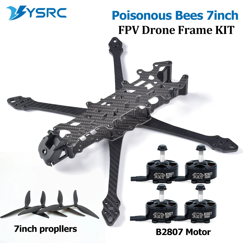 Poisonous Bees 7 inch 295mm FPV Carbon Fiber Freestyle Frame Kit B2807 1300KV 1700KV Brushless Motor 7040 7inch Nylon Propllers