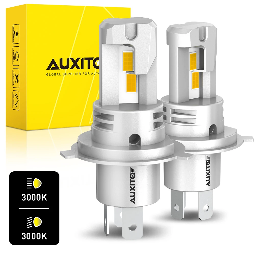 AUXITO 2X Canbus H4 9003 HB2 LED 3000K Yellow Headlight Bulb For VW Volkswagen Polo Golf 2 4 7 MK6 Passat T4 T5 T6 Caddy Beetle