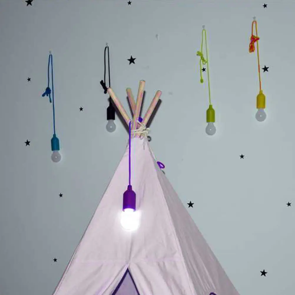 

Набор из 4 портативных светодиодных фонарей с вытяжным шнуром для улицы: для кемпинга, патио, сада, кладовки, палатки, разноцветные