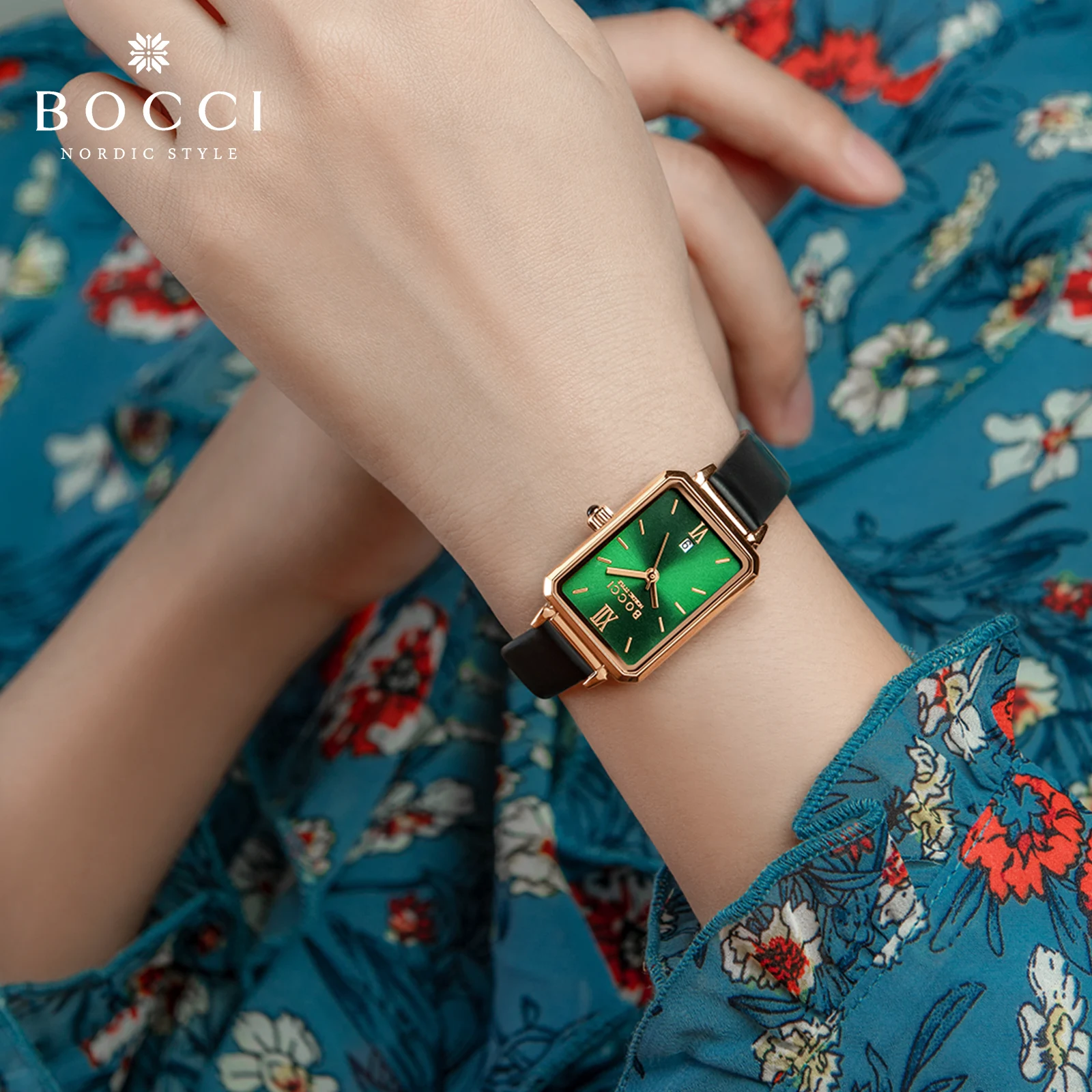 ساعة BOCCi النسائية الأصلية - ساعة مربعة مقاومة للماء مستوحاة من الرجعية للطلاب، ساعة يد للسيدات ذات علامة تجارية #6