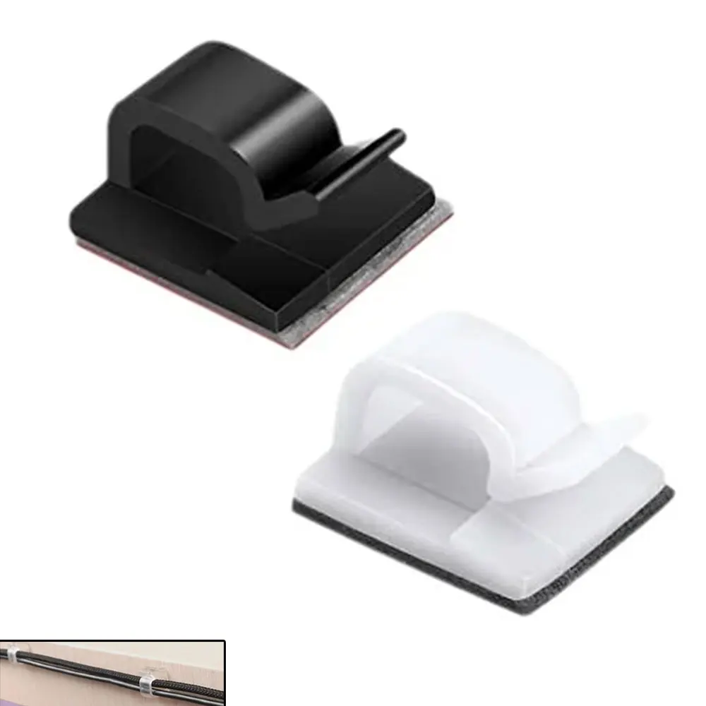 20 Pcs Cable Ties Clip Tidy Nylon Cable Organizer Wire Holder for Mouse Headphone Under USB Cord Accessories Desktop Management