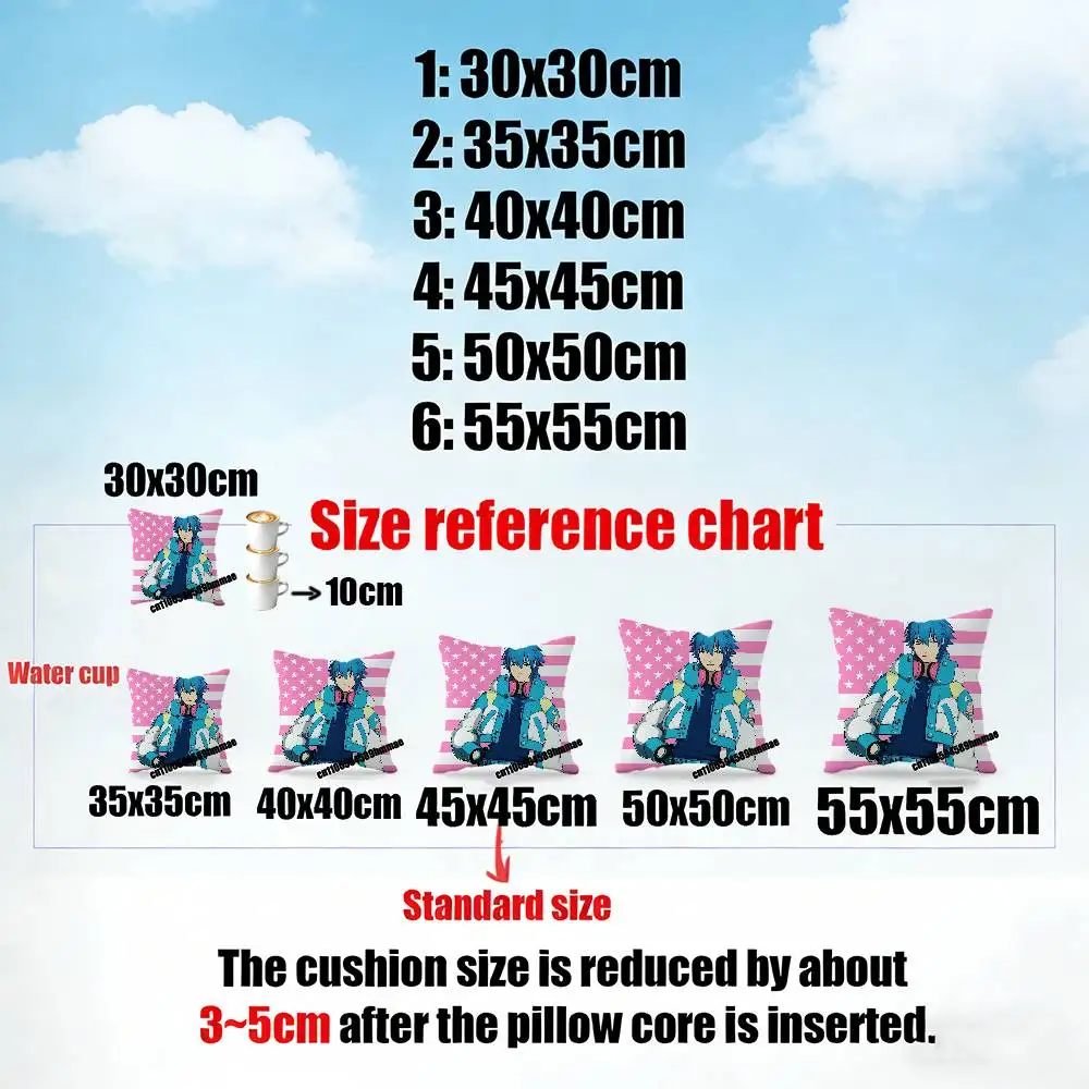 For Aoba Seragaki D-Dramatical Murder Throw Pillow Case Sham 45x45cm 40x40cm Square Car Pillowcase Pad Cushion Cover