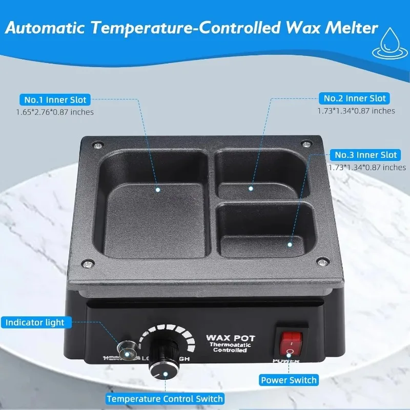 Lab Equipment Digital Waxing Pot Carving Warmer 3 Tri-Slot Paraffin Wax Melter. Best Tools
