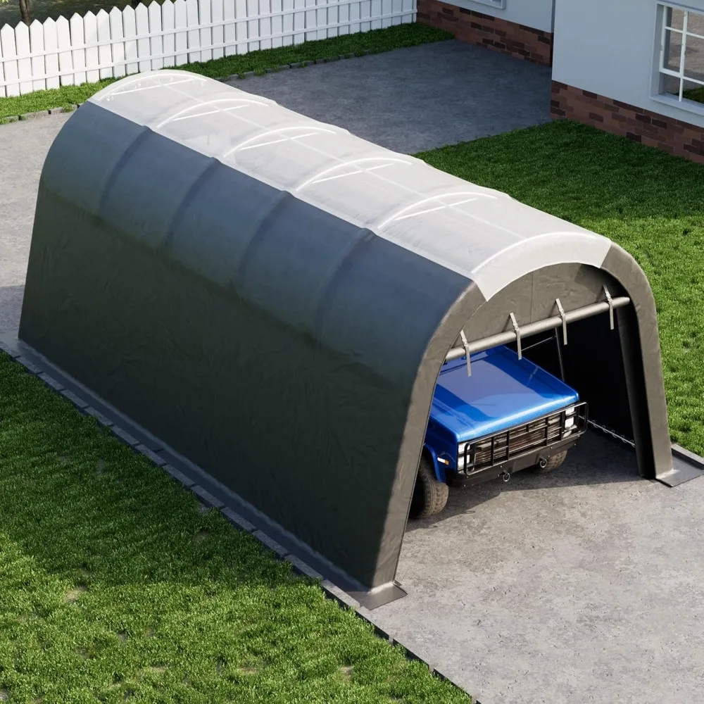 

Carport Canopy 12x20 FT Heavy Duty with Translucent Roof - Reinforced Metal Frame,Waterproof Shelter for, Customized