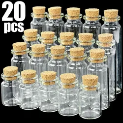 Multi Size Glass Bottles with Cork Stopper DIY Birthday Gift Transparent Empty Message Wishing Bottle Christmas Party Decoration