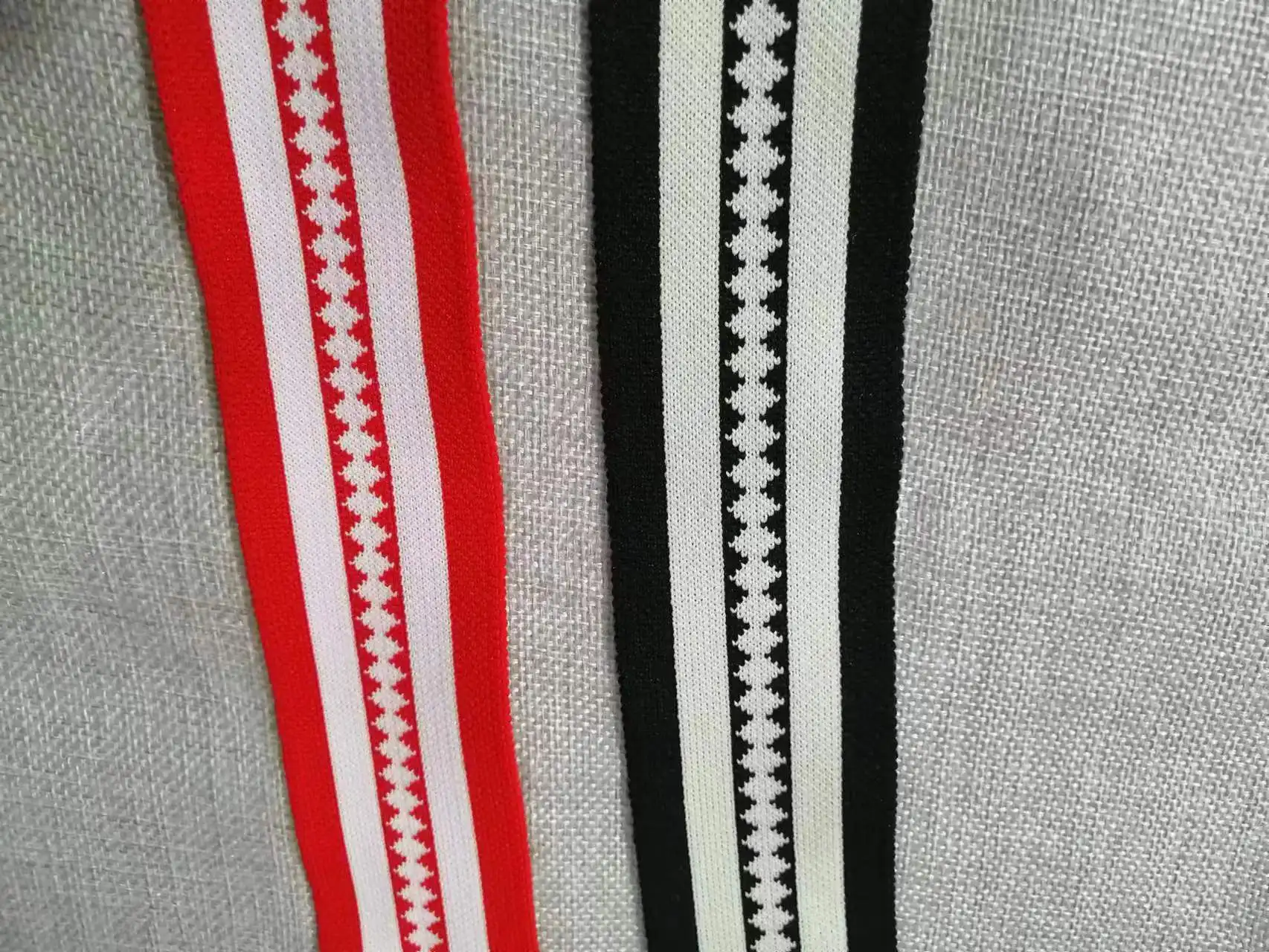 Width 6CM Black White Stripe Knitted Webbings Tapes Sport Pants Trousers Side Lace Ribbons Sewing Band Trimmings DIY Accessories