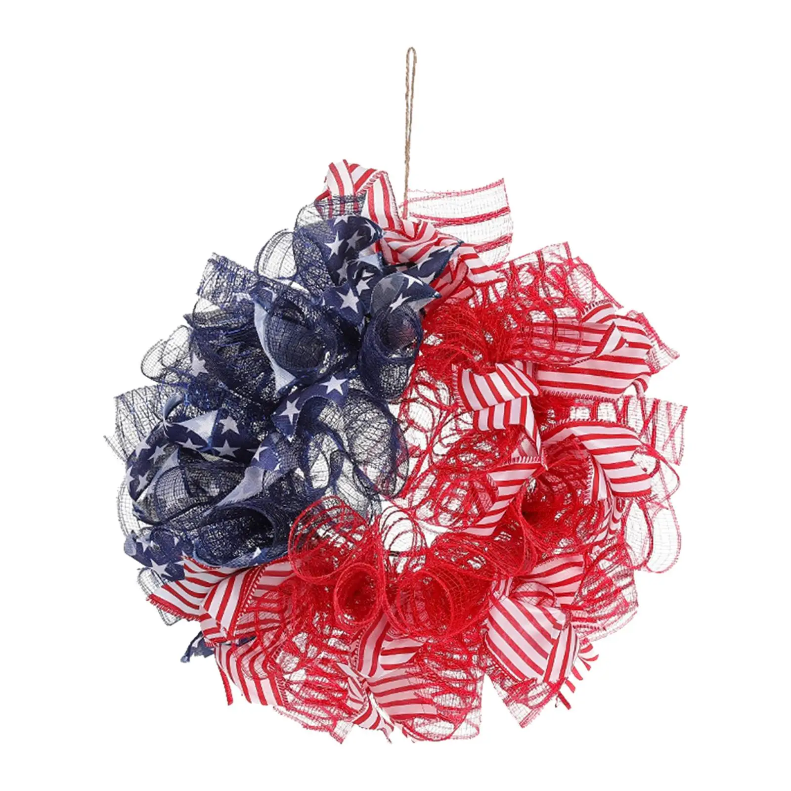 

Patriotic Wreath Hanging Decoration American Wreath for Indoor Wall Festival