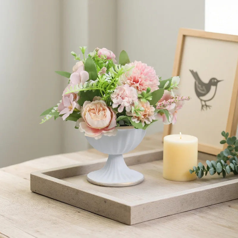 French retro iron art vase banquet table centerpiece decorative flower arrangement home living room desktop ornament flower pot
