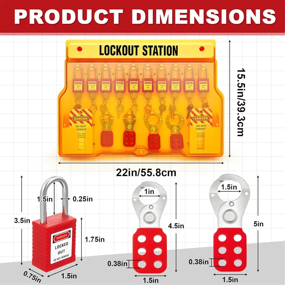 Lockout Tagout Kits, Lockout Tagout Station with Devices for Industrial, Electric Power, Machinery