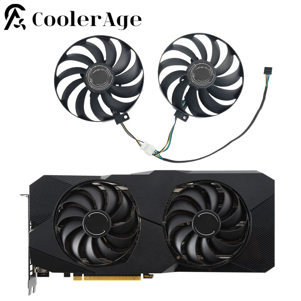 95MM T 129215 SU RX5600 RX5700 Grafikkarten-Lüfter für ASUS Dual Radeon RX 5600 5700 XT EVO OC Edition 8 GB GPU-Lüfter