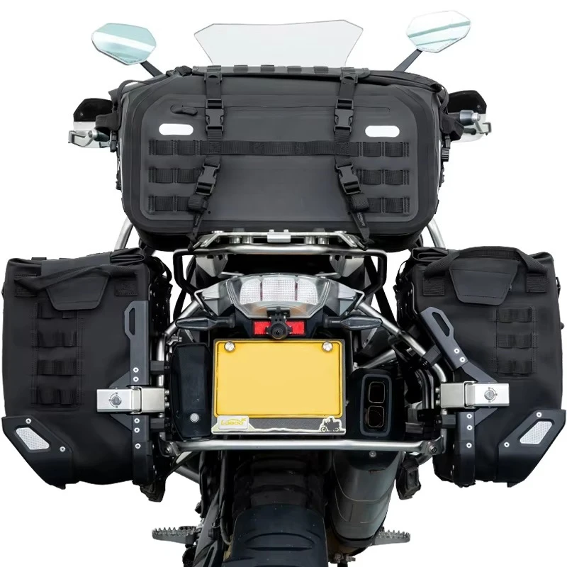 Quick Release Side Bag 20L, IPX6 Waterproof Motorcycle Saddlebag, Universal Hanging Storage for Adventure Touring