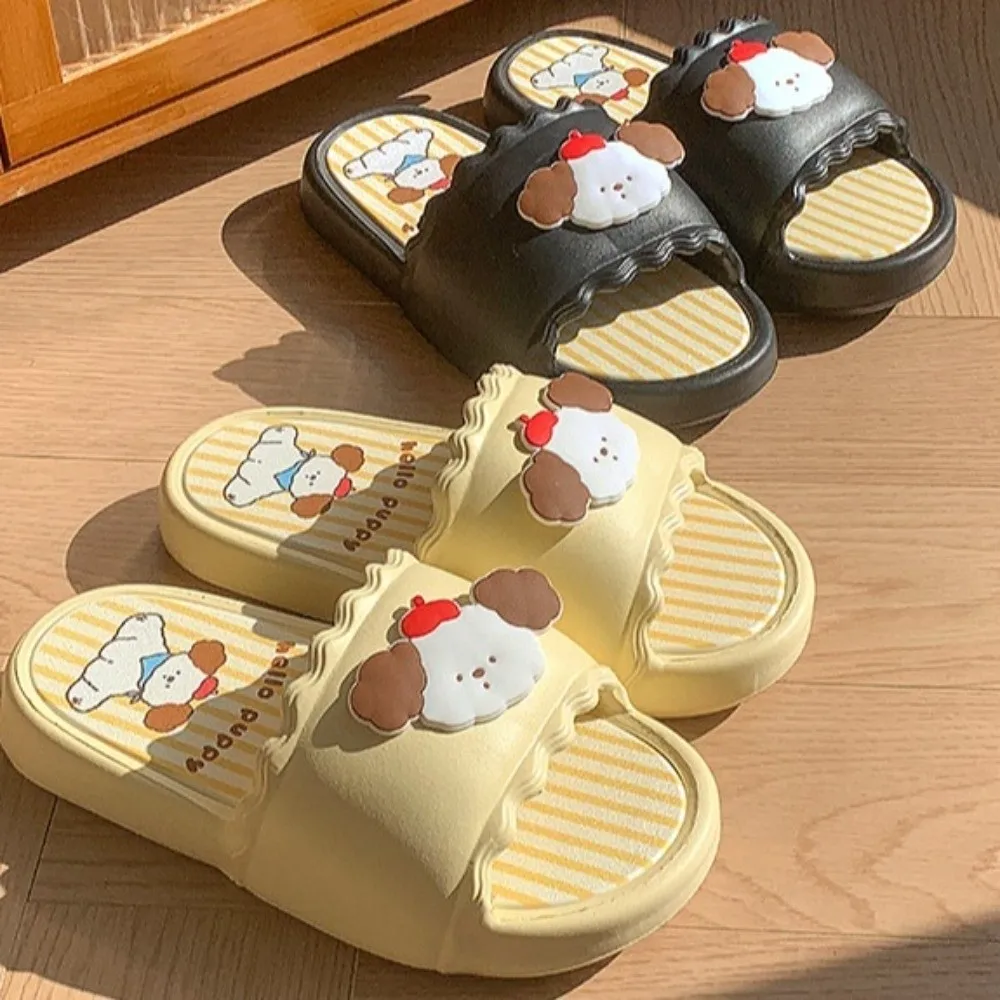 

Cute Outer Wear Shoes Y2K Puppy Slippers Thick Soled Cartoon Dog Women Cartoon Slippers EVA Anti Slip Thick Slides Sandals Women