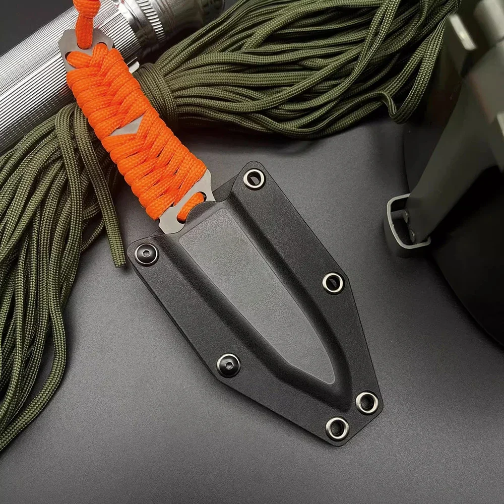 Outdoor Rescue Paracord Fixed Blade Knife 8Cr13Mov Blade Nylon Rope Handles Protable Tactical Knife Safety Rescue Edc Multitool