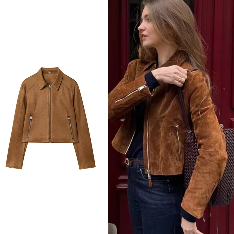 

Осенние новые женские куртки 2025 Шикарные тонкие короткие элегантные теплые куртки с длинными рукавами Женская мода Уличная молодежная верхняя одежда и пальто