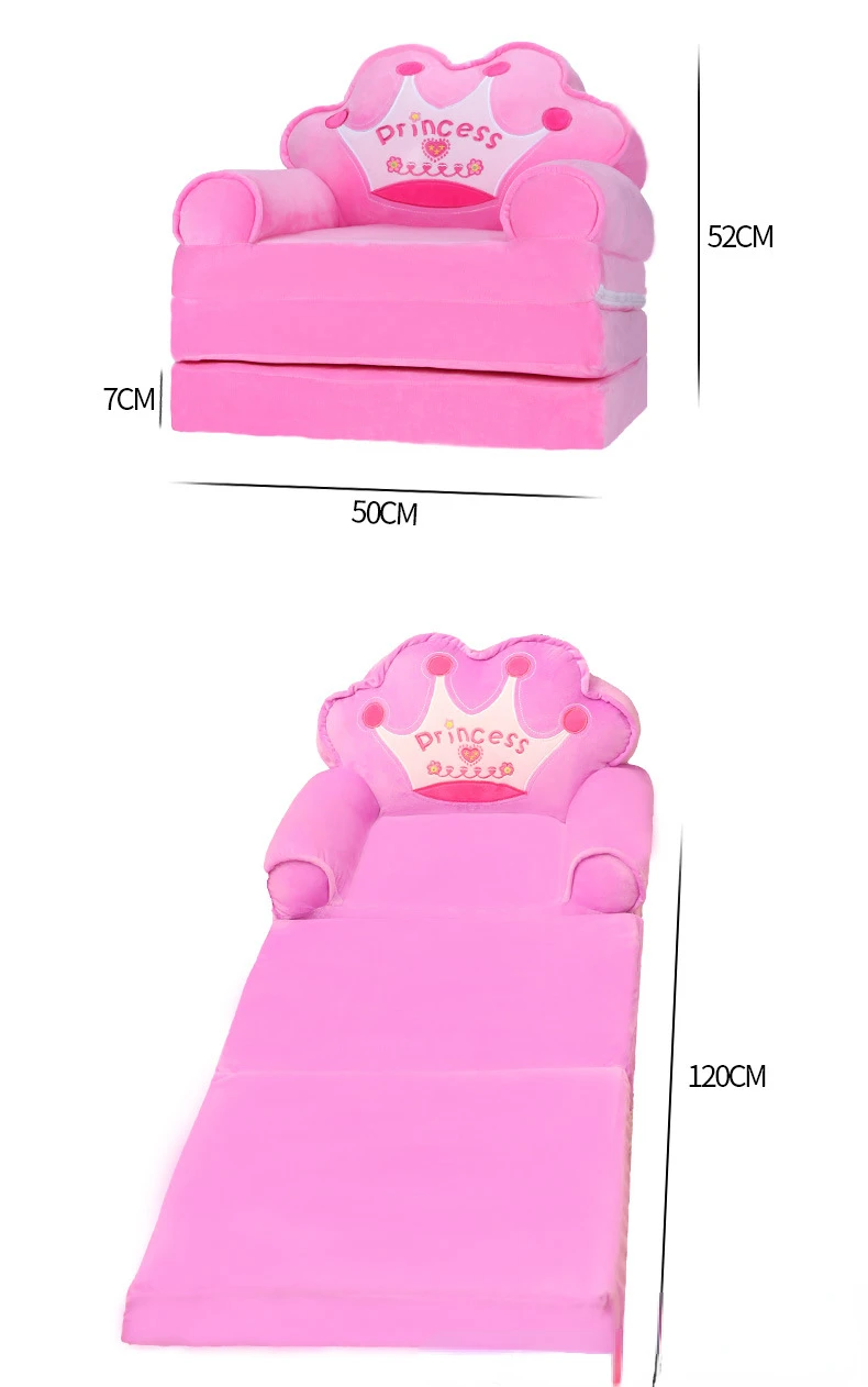 Cute cartoon children\'s reading seat lazy small sofa boy girl princess baby can sleep tatami folding