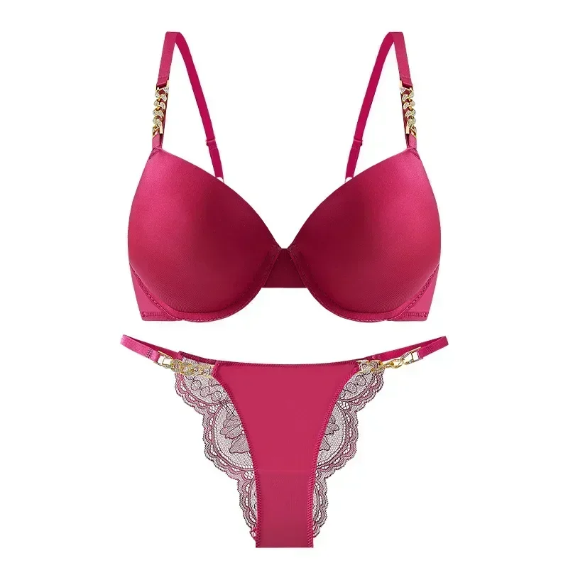 

new Sexy Bra and Panty Sets Women Seamless Brassiere Rhinestone Lingerie Smooth Surface Bralette Gathering Chest Push Up