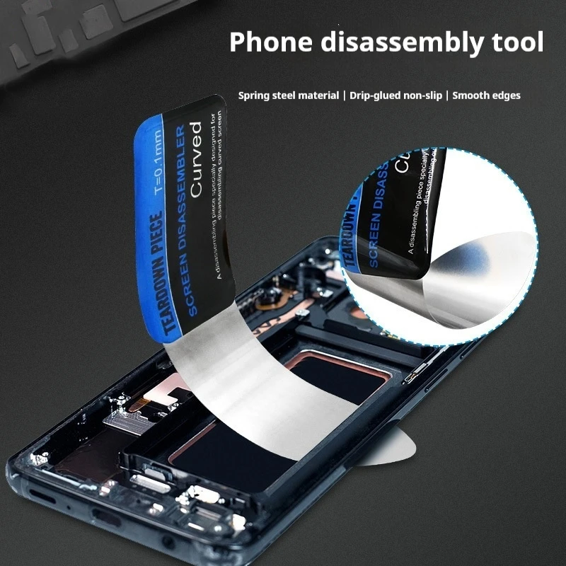 1/2//5/10pcs 0.1mm Spring Steel Pry Opening Tool, Curved Screen Disassembler Spudger for Mobile Phone Teardown Repair
