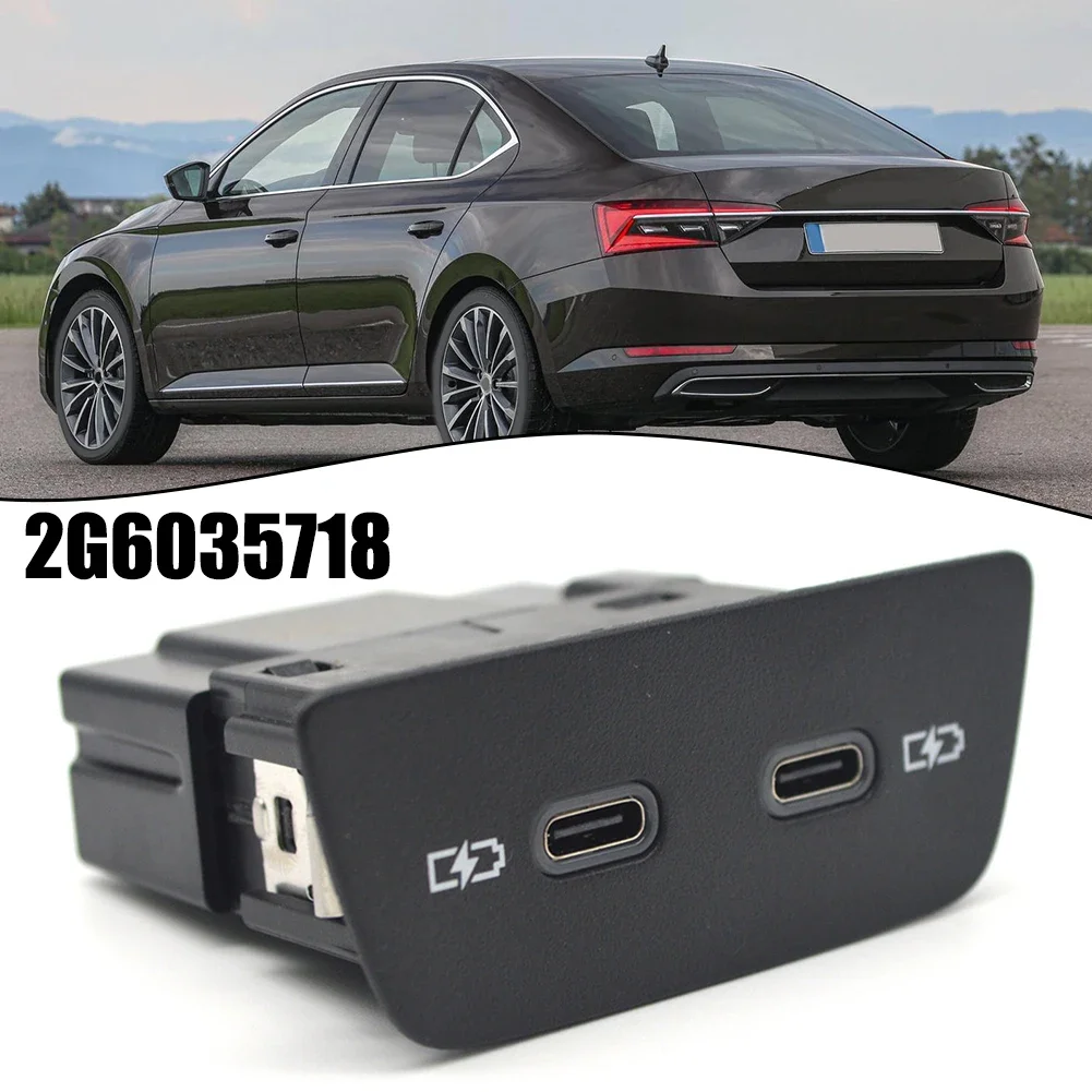 Car Charger USB-C Charging Interfaces For Polo For Golf For ID3 Two Port 2G6035718 Car Interior Replacement Parts