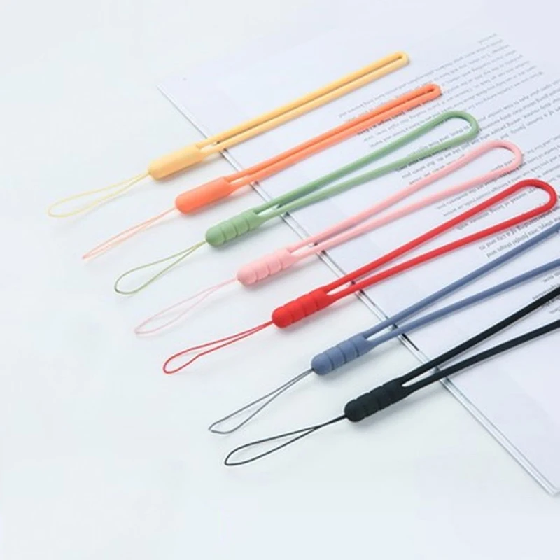 Wrist Hanging Silicone Long Phone Rope Strap Cellphone Chain Lanyard Key Rings Bag Decoration