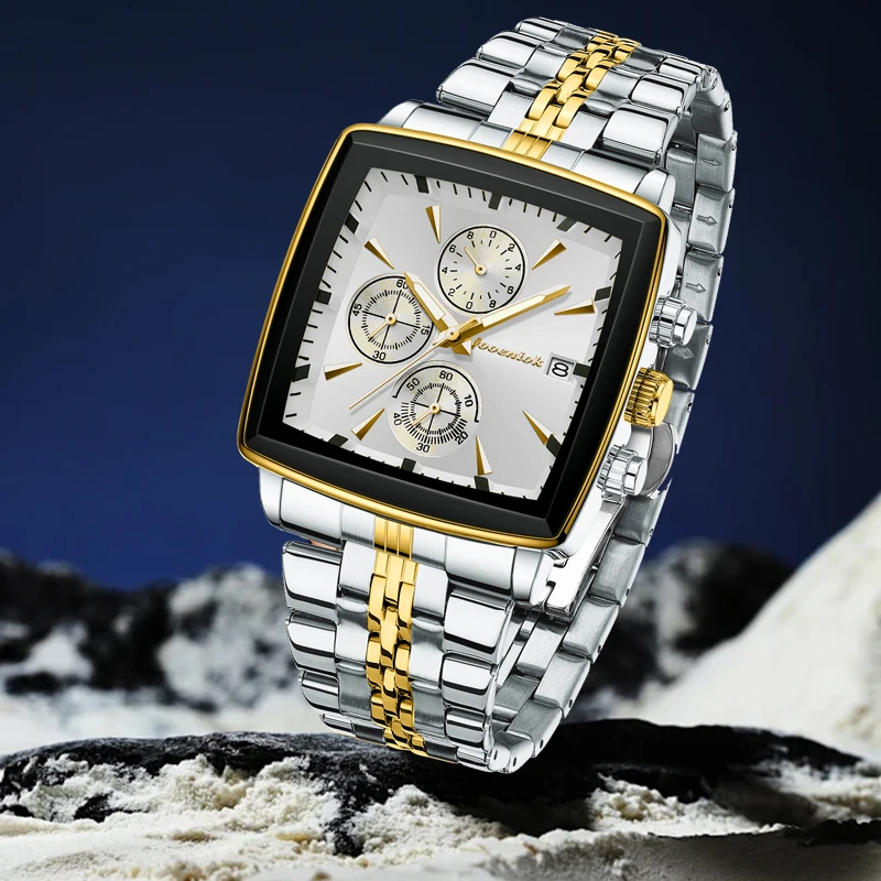 럭셔리 남성 손목시계 방수 발광 자동 날짜 표시 남성용 패션 스테인리스 스틸 남성 쿼츠 시계 2025