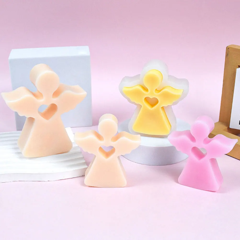 

2 Pcs Large Small Angel Shaped Silicone Mold for Aromatherapy Decorative Ornaments Scented Candles Handcrafting DIY Wax Casting