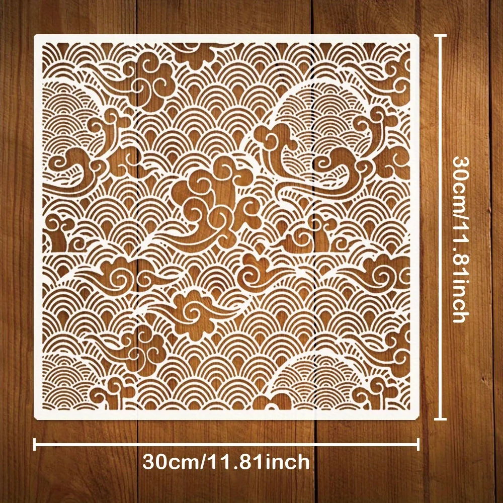 30 * 30cm size diy cloud mold for painting stencils stamped photo album embossed paper card on wood, fabric,wall