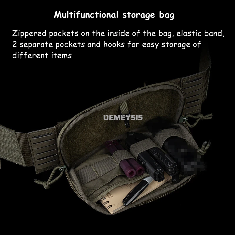 ハンティングベストポーチ 2層目アドミンポーチ タクティカル収納バッグ エアソフトベストプレートキャリアアクセサリー フロント収納コンパクトバッグ