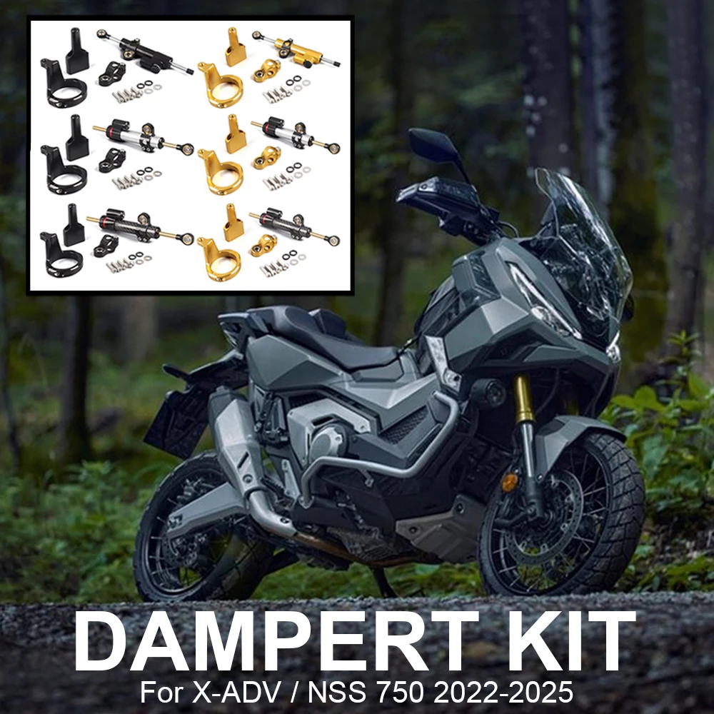 Nouveau pour Honda X-ADV 750 NSS 750 2022-2025 Accessoires Moto Kit de Fixation Amortisseur de Direction Directionnel CNC