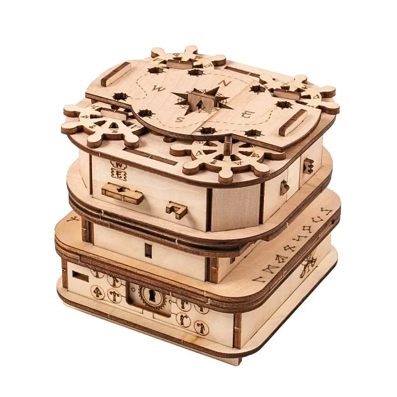 

DAVY JONES' LOCKER Boutique Wooden Puzzle Mind Brain Teasers Educational Puzzles Game Gift for Adults Kids