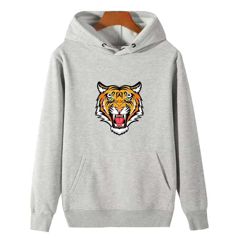 Tiger Face Funny Fashion graphic Hooded sweatshirts winter thick sweater hoodie cotton essentials fleece hoodie Men's sportswear