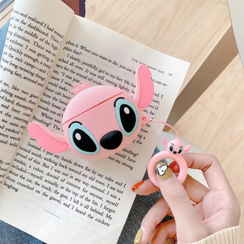 3d Disney Stitch Engelhoes Voor Apple Airpods 1 2 3 3e Hoesje Voor Airpods Pro Case Schattige Cartoon Oortelefoon Case Accessoires