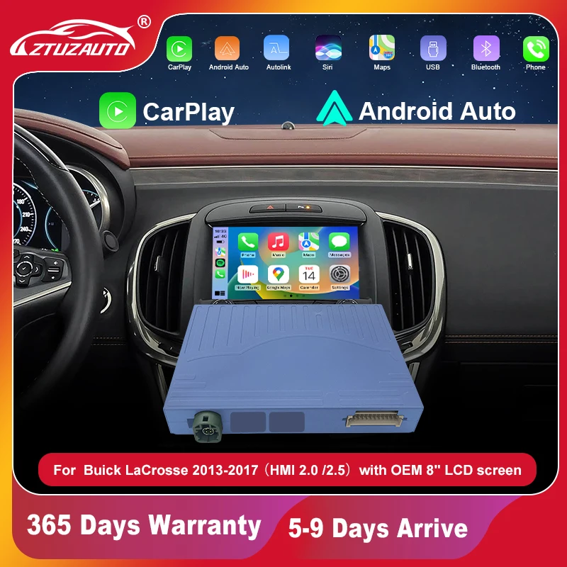 

Wireless CarPlay Android Auto Adapter for Buick LaCrosse 2013-2017 Support Mirror Link AirPlay Reverse Camera OEM Screen Upgrade