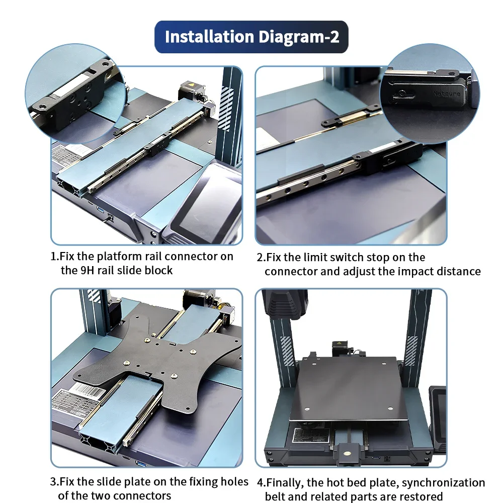 Neptune 4 Dual Y-Achse Upgrade Neptune 3, Neptune 3 Pro Linearschiene Kit MGN9H 315 mm NP4 3D-Druckerteile – Detail 2