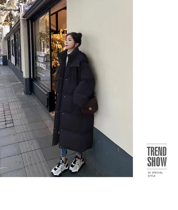 zjaiss 2026 Winter New Down Coats Long-style Cotton Dress Korean Version Large Size Korean Fashion Jackets Heat Parka Feminina