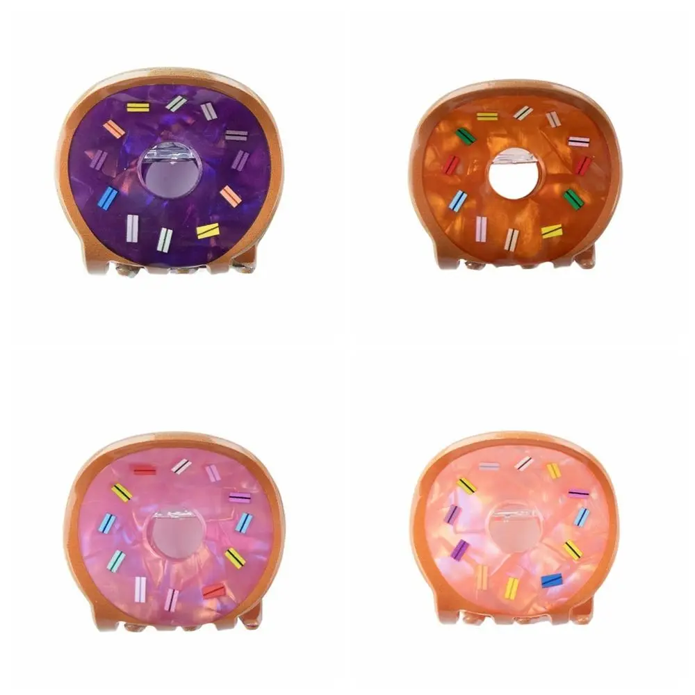 Personalized Food Donut Hair Claw Grab Clip Cartoon Plastic Hair Clip Festival Headdress Shark Clip Autumn Winter Daily